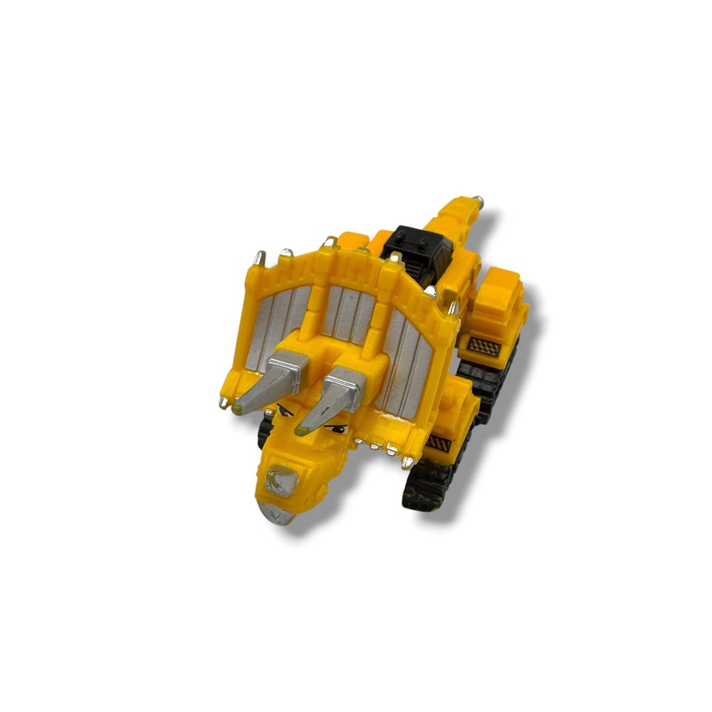 Mattel Dinotrux Dozer Diecast Toy Yellow Triceratops Bulldozer Figure 2015 CJW84